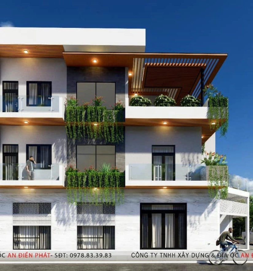 Thiết Kế Xây Dựng Nhà Phố 2 Mặt Tiền (Mrs Triều) Tân Uyên - Bình Dương