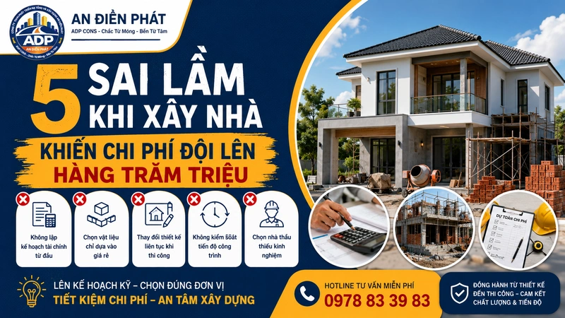 5 Sai Lầm Khi Xây Nhà Khiến Chi Phí Đội Lên Hàng Trăm Triệu