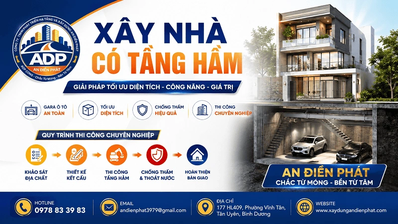 Xây Nhà Có Tầng Hầm – Giải Pháp Tối Ưu Diện Tích, Công Năng Và Giá Trị Ngôi Nhà