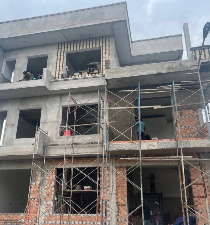 Thiết Kế Xây Dựng Nhà Phố 2 Mặt Tiền (Mrs Triều) Tân Uyên - Bình Dương