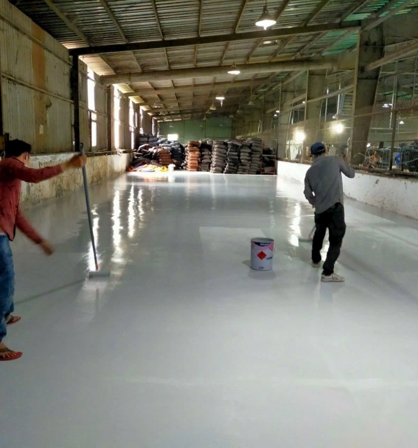 Thi Công Hạng Mục Đổ Bê Tông + Sơn Nền Epoxy Giai Đoạn 2 Công Ty Boxinya